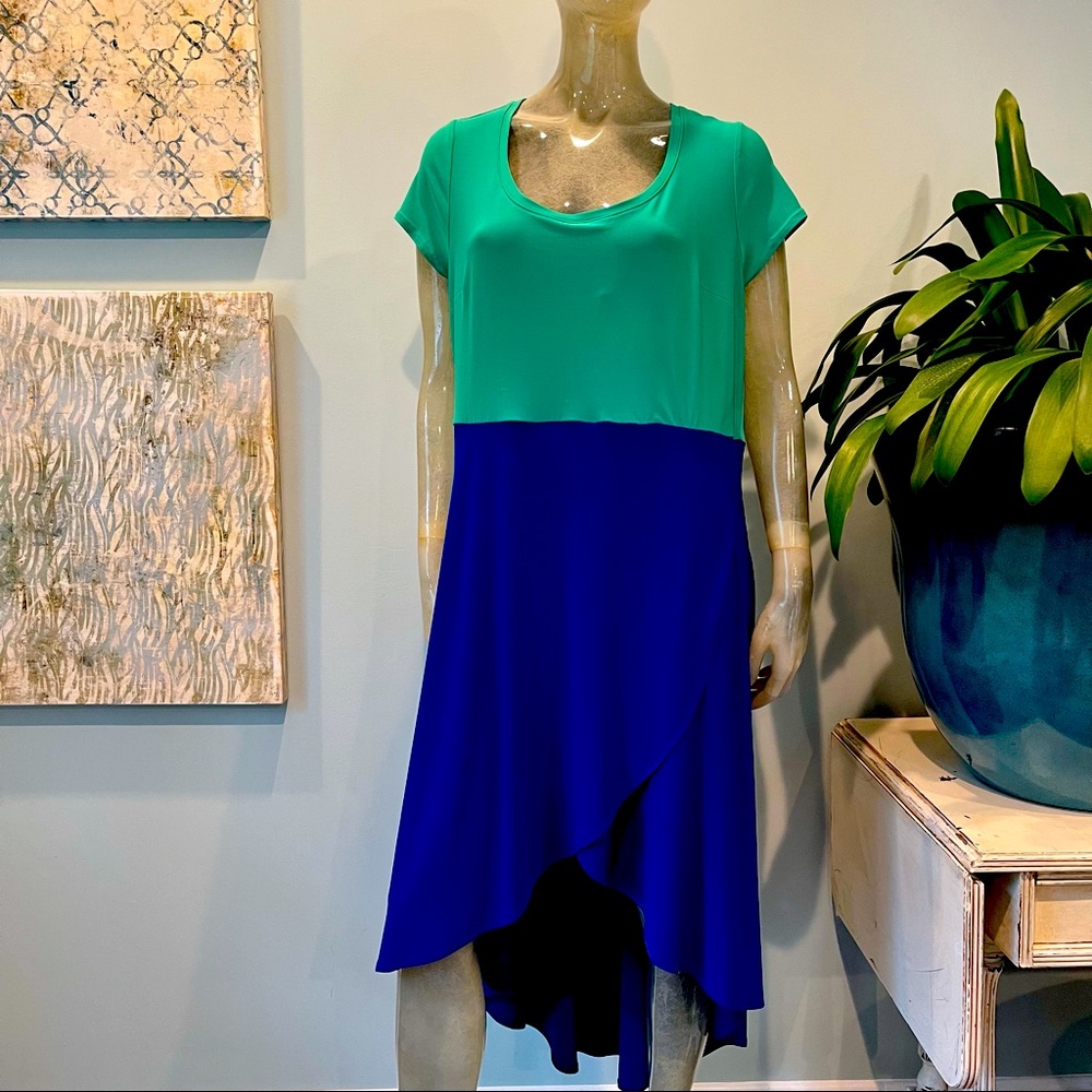 Joseph Ribkoff Hi-Low Color Block Dress